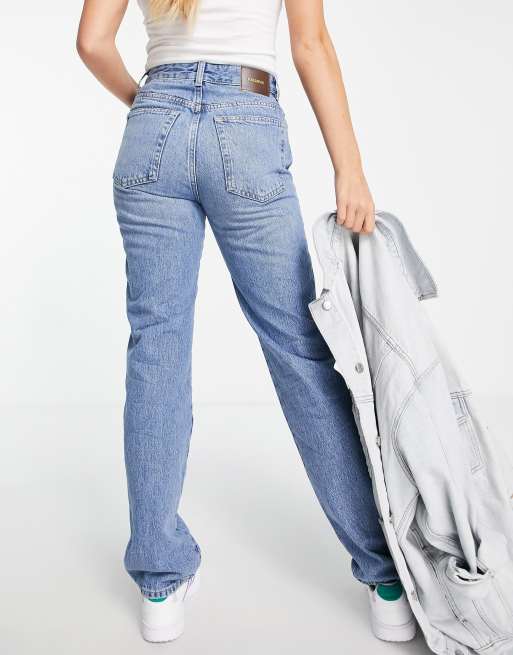 Straight-leg high-waist jeans - pull&bear