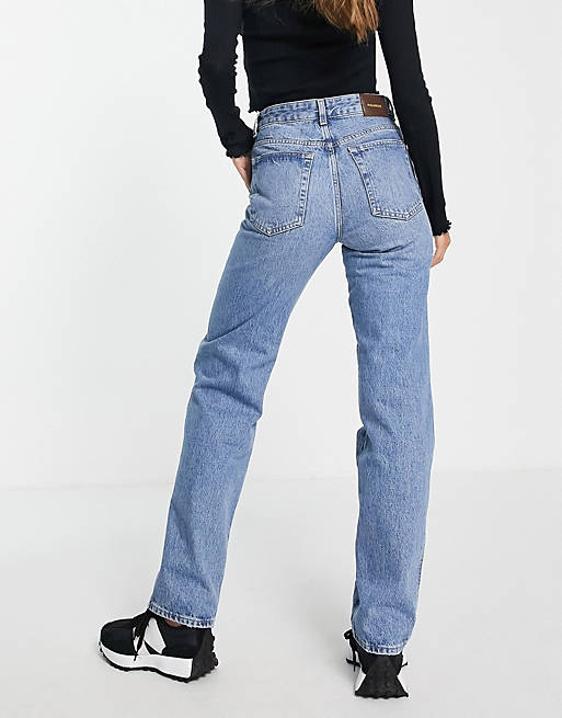  Pull&Bear high waist 90's straight leg jeans in blue 