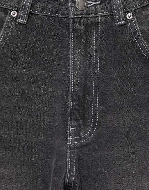 Pull&Bear High-waist balloon jeans in faded black, 6 of 7