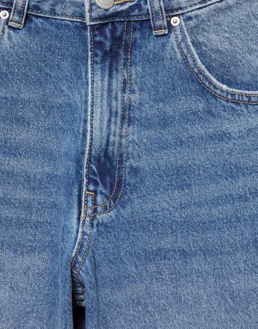 Pull&Bear High-waist balloon jeans in medium blue, 3 of 4
