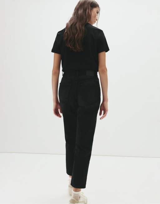 Pull&Bear High-waist mom fit jeans in black