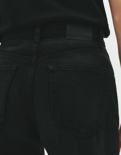 Pull&Bear High-waist mom fit jeans in black