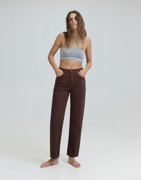 Pull&Bear High-waist mom fit jeans in light brown