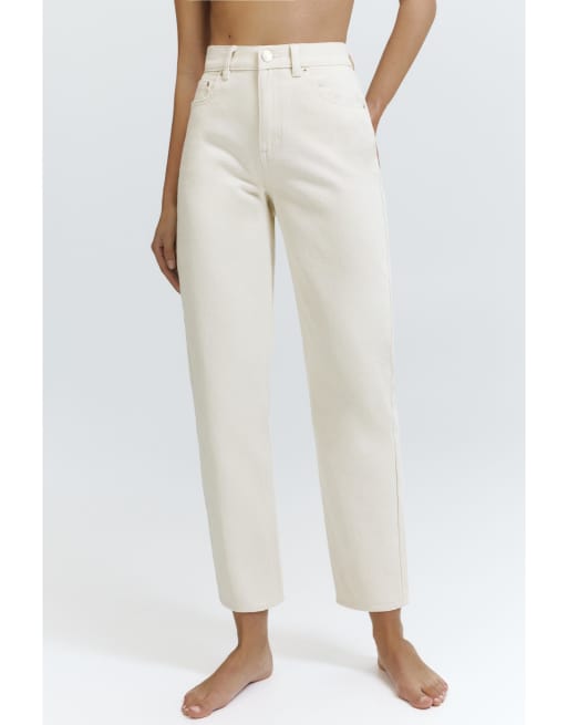 Pull&Bear High-waist mom fit jeans in pale ecru, 2 of 7