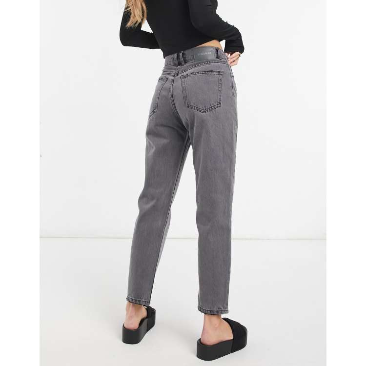 Pull Bear high waist mom jean in dark gray