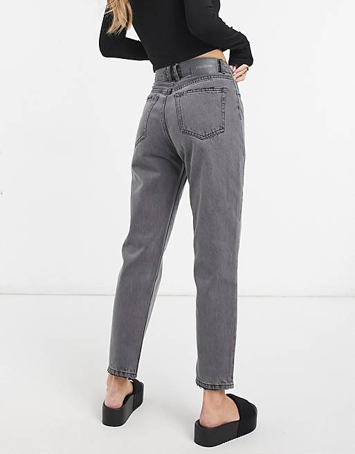 Jeans Pull&Bear high waist mom jean in dark grey 