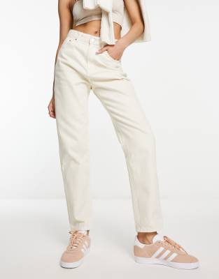 Pull&Bear Pull&Bear high waist mom jean in ecru-White