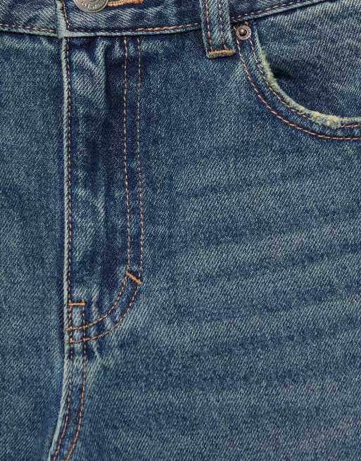 Pull&Bear High-Waist Mom-Jeans in grünlichem Blau, 5 von 6