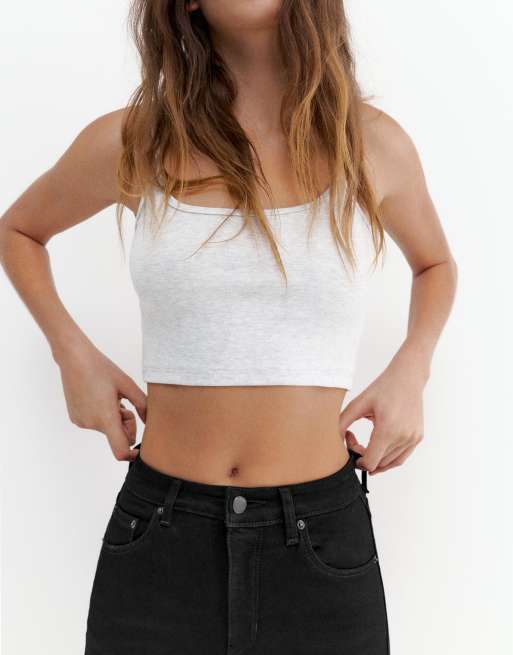 Pull&Bear High-waist skinny jeans in black marl, 3 of 4