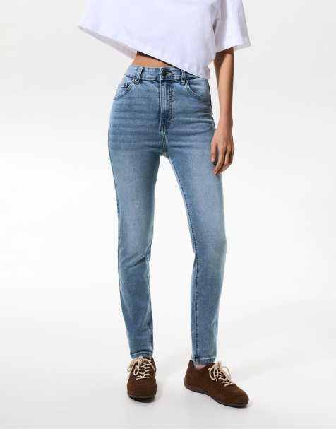 Pull&Bear High-waist skinny jeans in pale blue