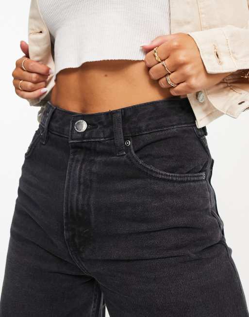 Pull&Bear high waisted culotte jeans in black ASOS