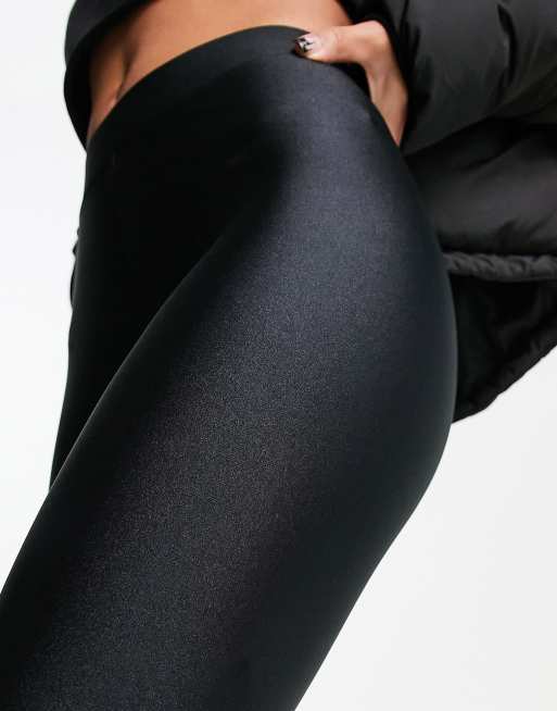 Pull&Bear shiny legging in black