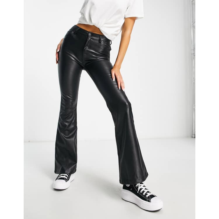 PATCHWORKISH FAKE LEATHER FLARE PT 2385P