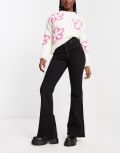 [Pull & Bear] Pull & Bear high waisted flare jeans in black 42 BLACK