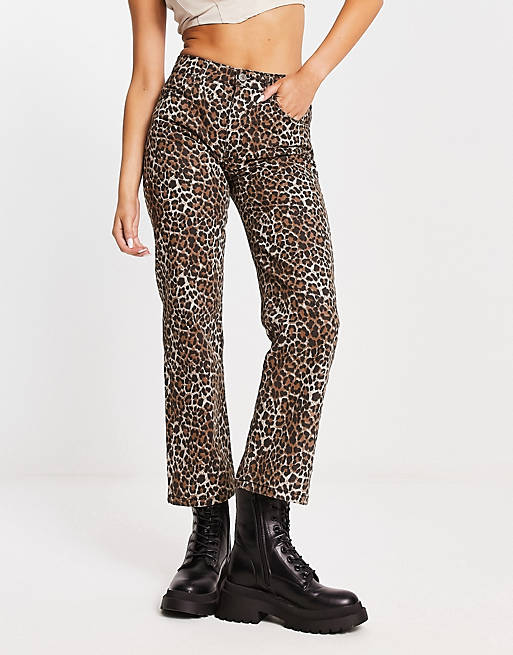 Pull&Bear high waisted jeans in animal print | ASOS