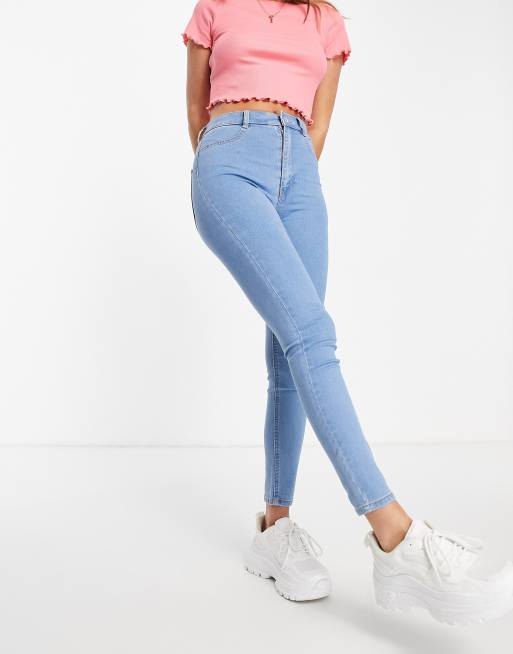 Pull&Bear Tall high waist jeggings in blue