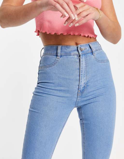 Pull&Bear high waisted jeggings in blue