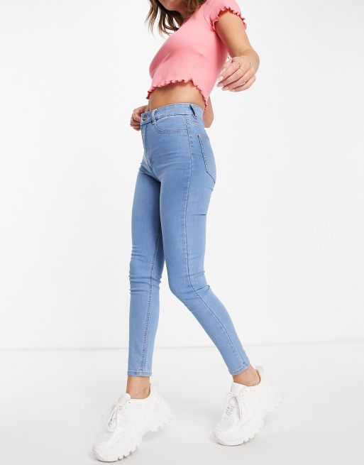 Pull Bear high waisted jeggings in blue