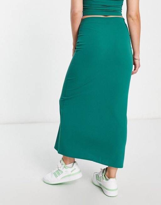 Emerald green outlet high low skirt