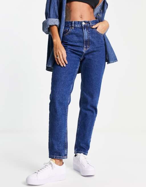 Jean mom bleu foncé new arrivals