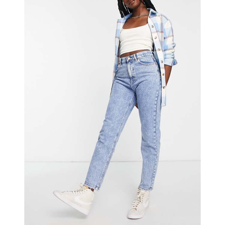 Pull&Bear high waisted mom jean in washed grey