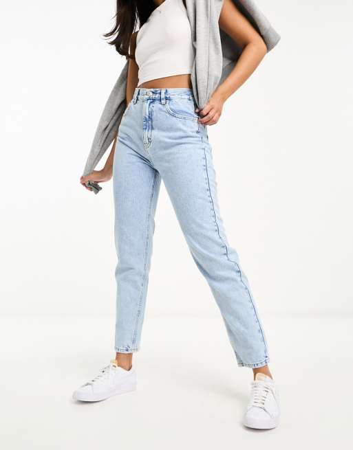 Pull&Bear high waisted mom jean in light blue