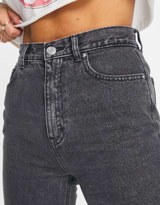 Pull Bear high waisted mom jean in washed gray