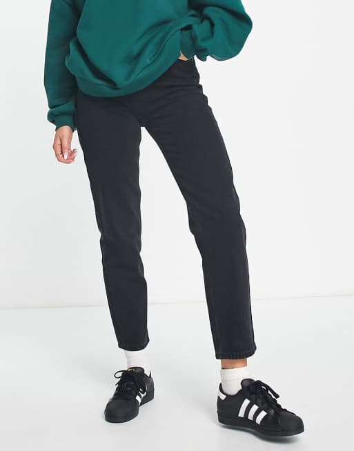 Pull&Bear high waisted mom jeans in black