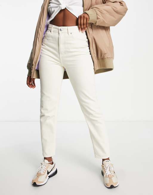 Pull&Bear high waisted mom jeans in ecru