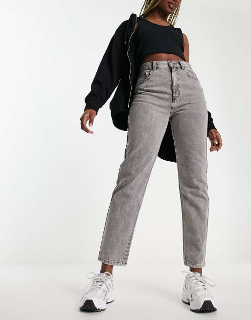 Pull&Bear mid rise straight leg jean in gray