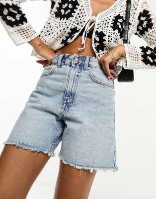 High waist denim Bermuda shorts - PULL&BEAR