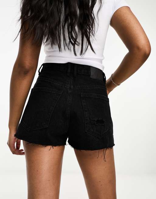 Black high hotsell waisted shorts distressed