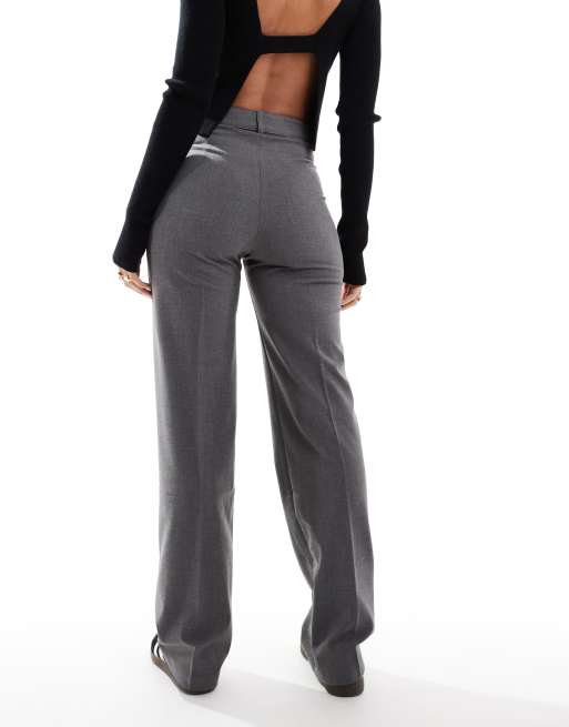 High Waisted Tailored Straight Leg Pants