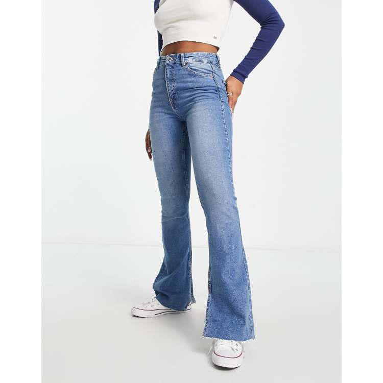 Split hem best sale flare jeans