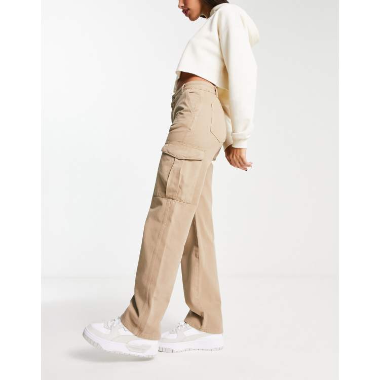 Plus Stone Pocket Cargo Straight Leg Pants