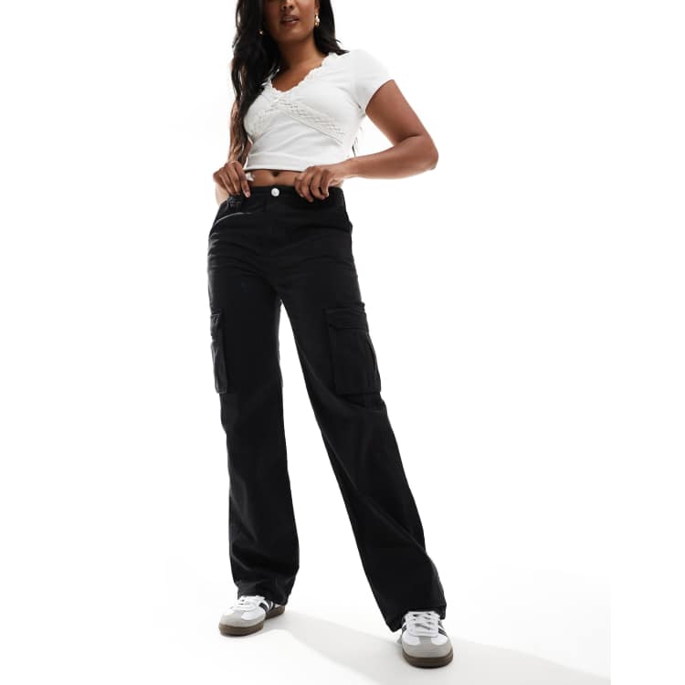 High Waisted Bow Tie Waist Cargo Pants Baggy Trousers