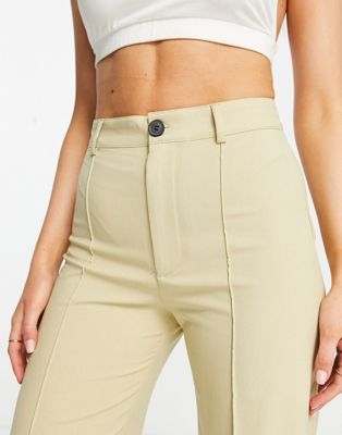 High Waisted Straight Trouser (Leveret)