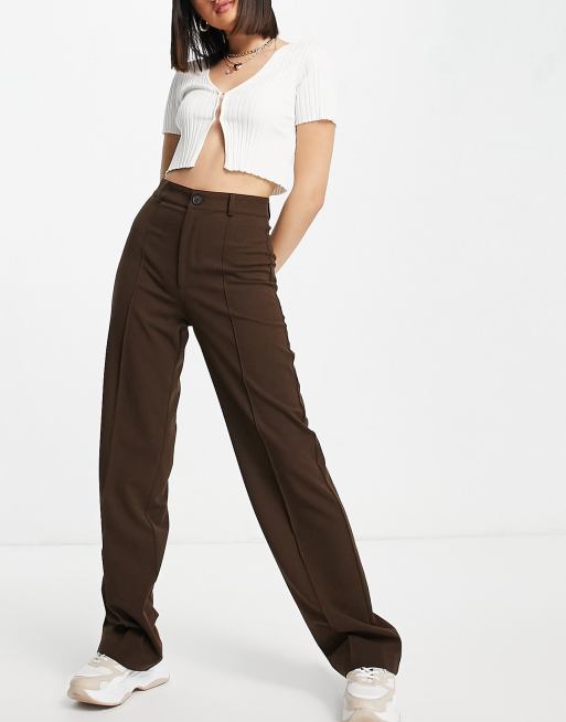 Straight leg high outlet waisted trousers