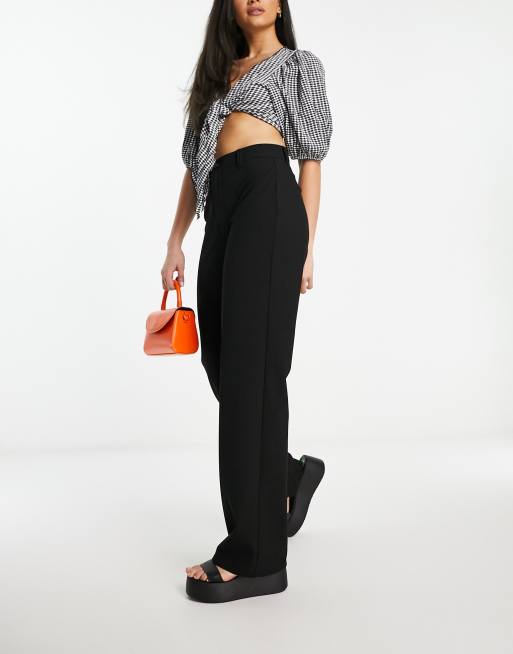 Asos high waisted black hot sale trousers