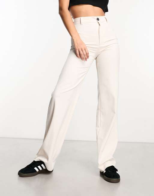 High waisted white tailored trousers new arrivals