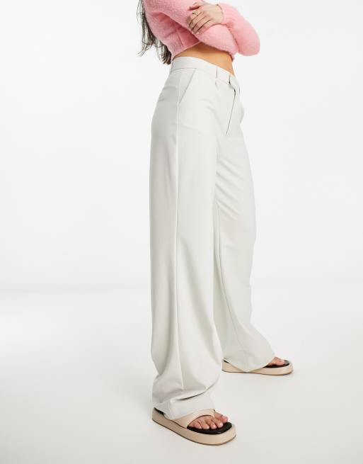 Pull&Bear high waisted seam front tailored straight leg trouser in