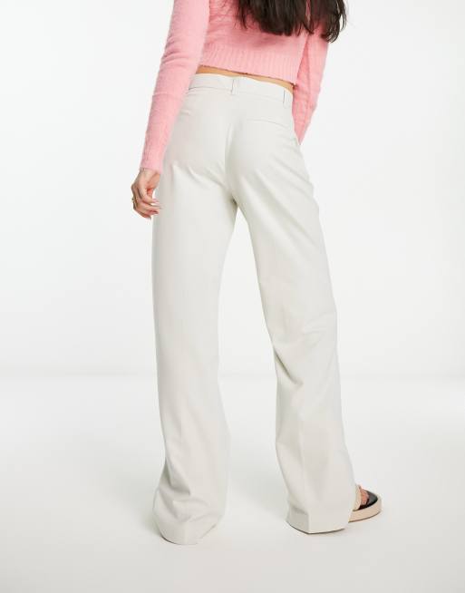 Pull&Bear high waisted seam front tailored straight leg trouser in