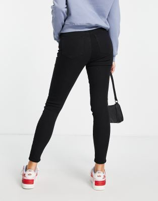 black ultra high waisted slim fit jeans