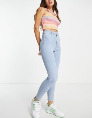 Pull&Bear Pull&Bear high waisted ultra skinny basic jean in light blue