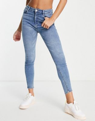 Pull&Bear high waisted ultra skinny basic jean in light blue