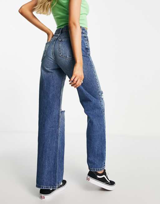 Buy URBAN REVIVO Mid-Waist Frayed Jeans 2024 Online