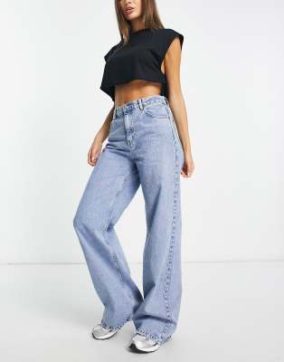 High-rise wide-leg jeans - pull&bear