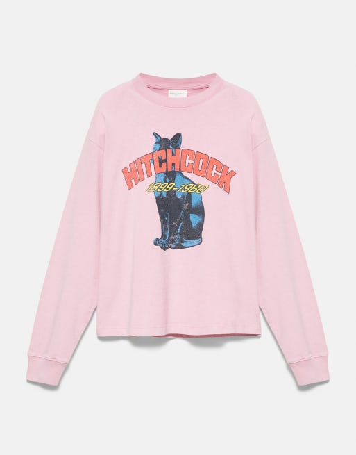Pull&Bear Hitchcock regular fit t-shirt in faded pink, 5 of 7