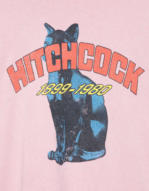 Pull&Bear Hitchcock regular fit t-shirt in faded pink, 6 of 7