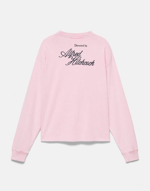 Pull&Bear Hitchcock regular fit t-shirt in faded pink, 7 of 7